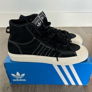 Men’s new Adidas Black high top sneakers